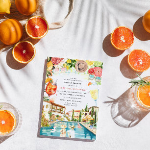 Invitation Fête de Piscine Italienne Toscane Spritz Enterre