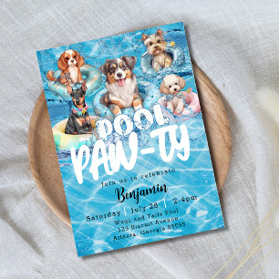 Invitation Fête de piscine pour chiens