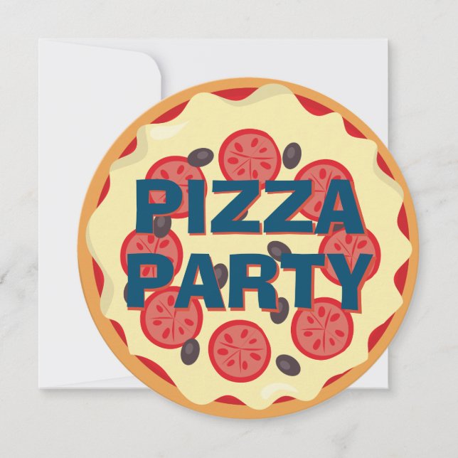 Invitation Fête de Pizza Anniversaire Enfants Tout Âge (Devant)