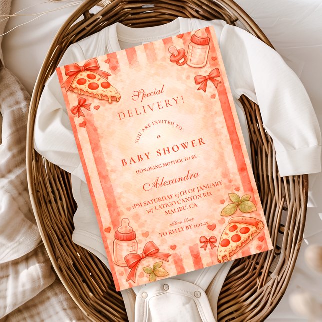 Invitation Fête de Pizza pour Baby Shower (Créateur téléchargé)