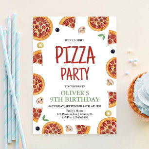 Invitation Fête de Pizza, Tranches de Fun Fête de Pizza d'ann