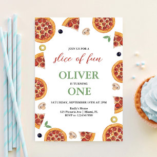 Invitation Fête de Pizza, Tranches de Fun UNE Fête de Pizza d
