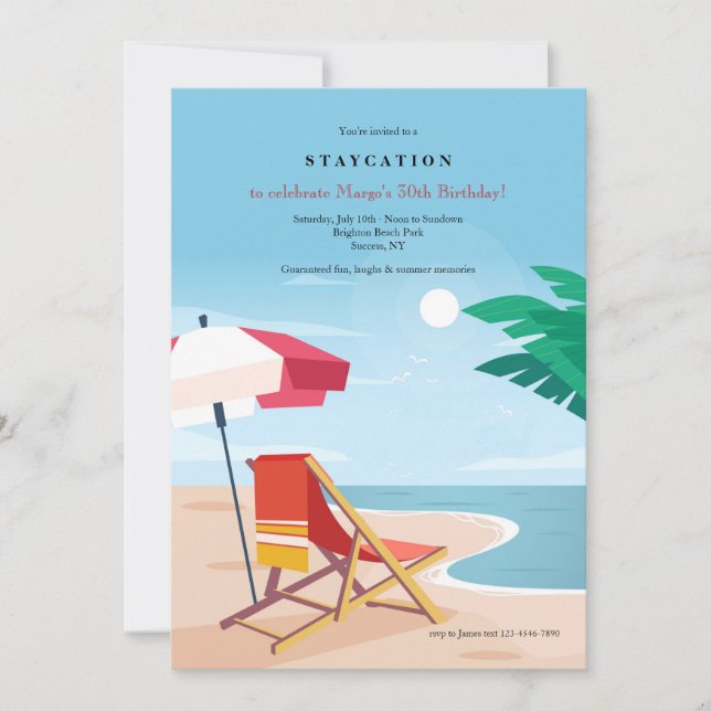 Invitation Fête de plage (Devant)