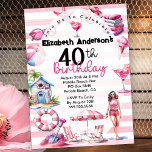 Invitation Fête de plage 40e anniversaire<br><div class="desc">Pink Beach Party 40e anniversaire Invitations pour les femmes. Il Est Facile De Changer L'Exemple De Texte En Vous Propre En Cliquant Sur Personnaliser. Cliquez Sur Modifier À L'Aide De L'Outil De Conception Pour Modifier Le Type De Police, La Couleur De Police, La Taille De Police Ou Pour Ajouter/Supprimer/Modifier Le...</div>