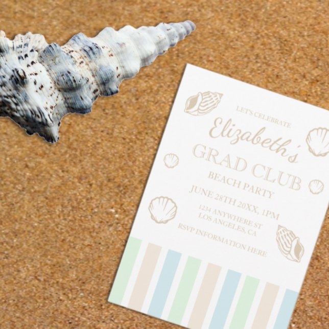 Invitation Fête de plage du club des diplômés (Créateur téléchargé)