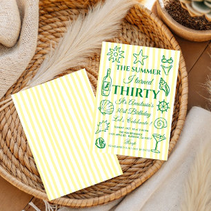 Invitation Fête de plage pour 30 ans sur la côte, Thème Océan
