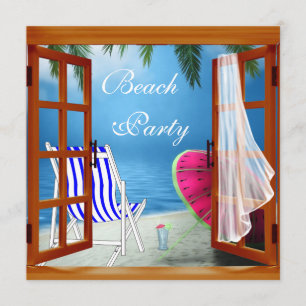 Invitation Fête de plage pour adultes au bord de la plage aux