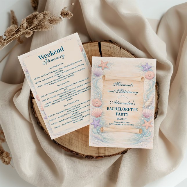 Invitation Fête de plage sirène et matrimoni (Créateur téléchargé)