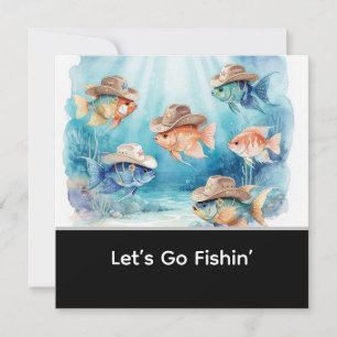 Invitation Fête de poissons thème Texas