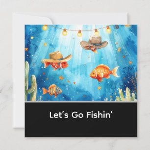 Invitation Fête de poissons thème Texas