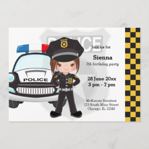 Invitation Fête de police pour enfants