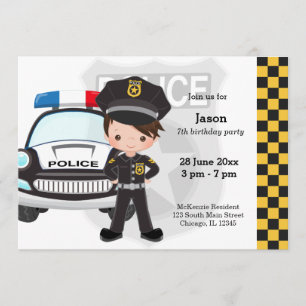 Invitation Fête de police pour enfants