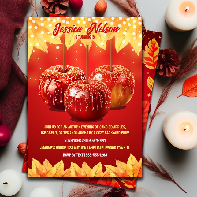 Invitation Fête de pomme candie d'automne (Créateur téléchargé)