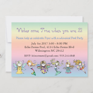Invitation Fête de poule Whimsical Fairy Mermaid Angel Invita