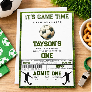 Invitation Fête de premier anniversaire de football