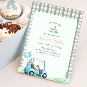 Invitation Fête de premier anniversaire de golf pour enfants 