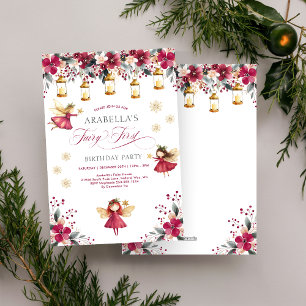 Invitation Fête de premier anniversaire de la fée hivernale f