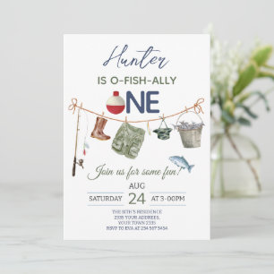 Invitation Fête de premier anniversaire de pêche