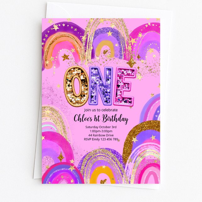 Invitation Fête de premier anniversaire pour filles (Créateur téléchargé)