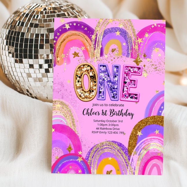 Invitation Fête de premier anniversaire pour filles (Créateur téléchargé)