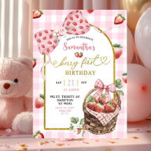 Fête de première année Coquette Rose Gingham à la 