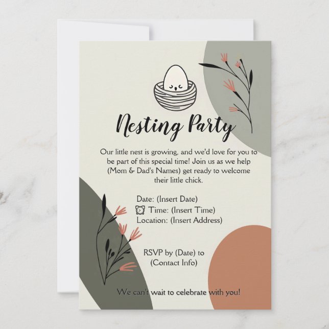 Invitation Fête de préparation à la naissance pour les futurs (Devant)