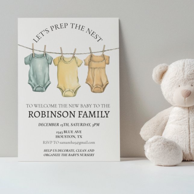 Invitation Fête de Préparation au Nid Baby Shower Préparez le (Créateur téléchargé)