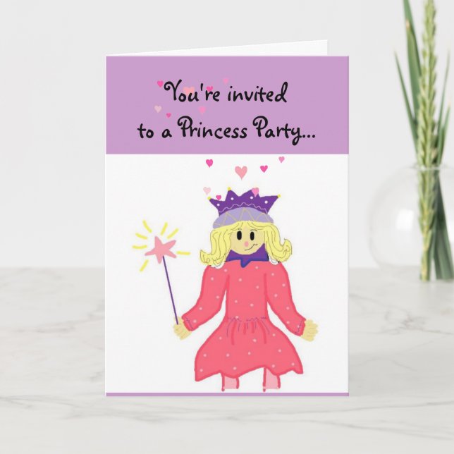 Invitation Fête de princesse (Devant)