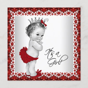 Invitation Fête de princesses de Noël Fête pour bébé fille de