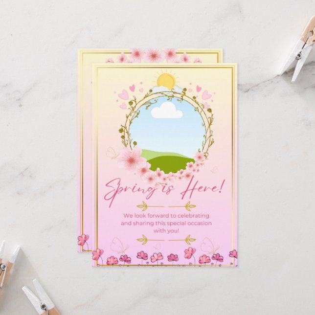 Invitation Fête de printemps (Devant/Arrière en situation)