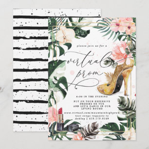 Invitation Fête de Promo Virtuelle Monstera Tropical Exotiq