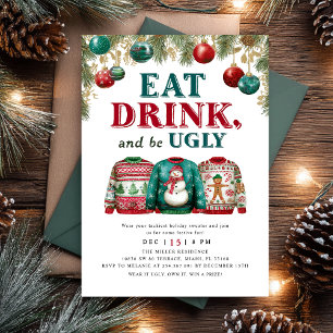 Invitation Fête de Pull de Noël Laid