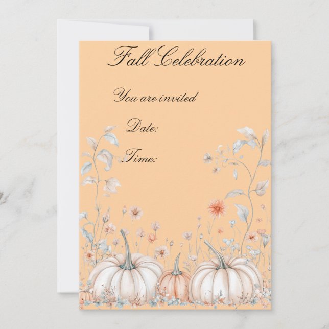 Invitation Fête de pumpkin pour Thanksgiving (Devant)