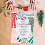 Invitation Fête de pyjama de Noël amusant enfants illustratio<br><div class="desc">Pijama de Noël invitation amusant enfants illustrations avec pj mignon et festif, combinaisons et dormeurs moelleux, avec une police de script brossé ludique. Idéal pour un(e) ami(e), famille et anniversaire de sommeil, n'oubliez pas vos meilleurs ou moches pull pull et vêtements de nuit amusants. Pyjama et crêpes ! Avec rose,...</div>