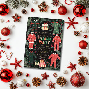 Invitation Fête de pyjama de Noël Fête de pyjama de vacances