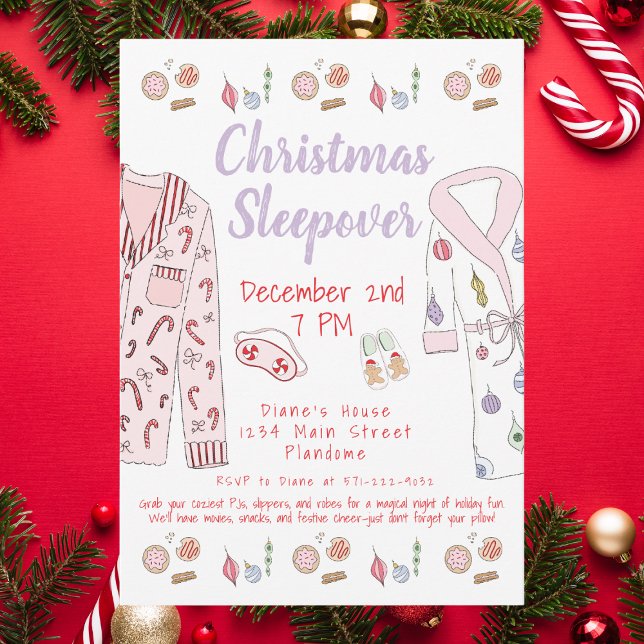 Invitation Fête de pyjama de Noël Soirée pyjama  (Créateur téléchargé)