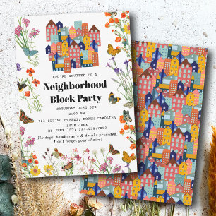 Invitation Fête de quartier de printemps BBQ Block Party