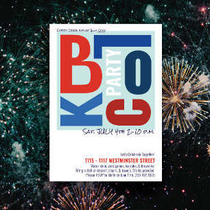 Invitation Fête de quartier de type rétro Block Fest du 4 jui