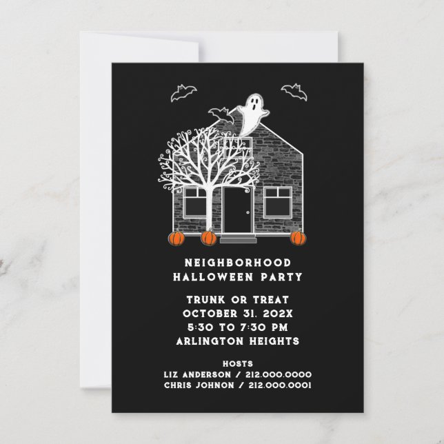 Invitation Fête de quartier Halloween (Devant)