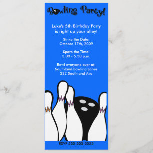 INVITATION FÊTE DE QUILLES COSMIQUE ANNIVERSAIRE TOUT ÂGE 4X9