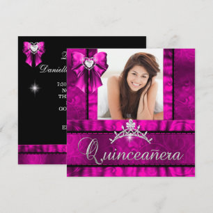 Invitation Fête de Quinceanera 15 ans Anniversaire Photo Rose