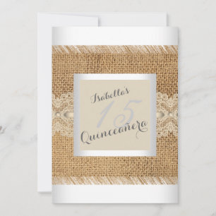 Invitation Fête de Quinceanera 15e anniversaire beige dentell
