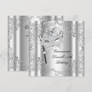 Invitation Fête de Quinceañera 15e Anniversaire Mascarade Arg