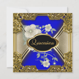 Invitation Fête de Quinceañera Or anniversaire Or Fête d'anni