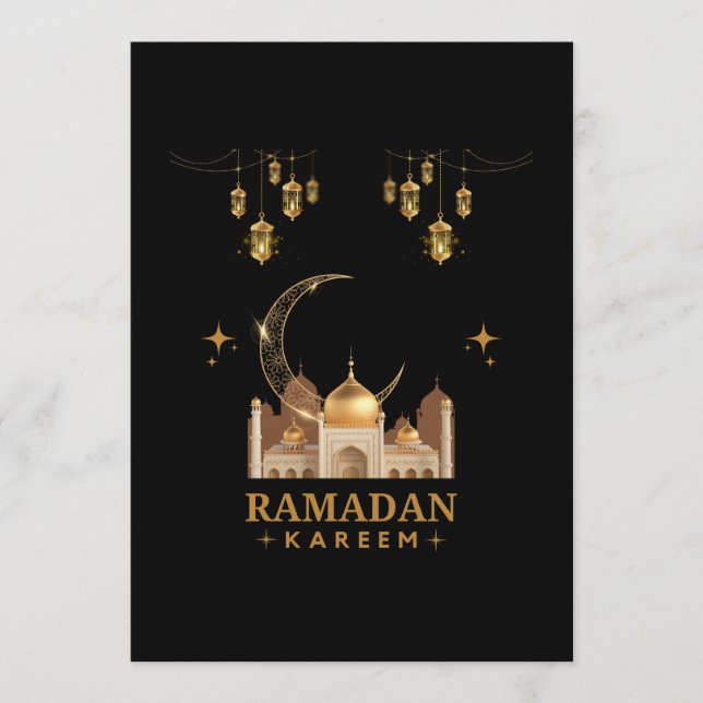 Invitation Fête de Ramadan Kareem à la Fleur d'Or (Devant)