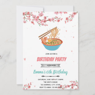 Invitation Fête de ramen à fleurs de cerisier