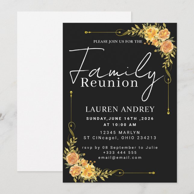 Invitation Fête de Rassemblement de Famille de Style Moderne (Devant / Derrière)