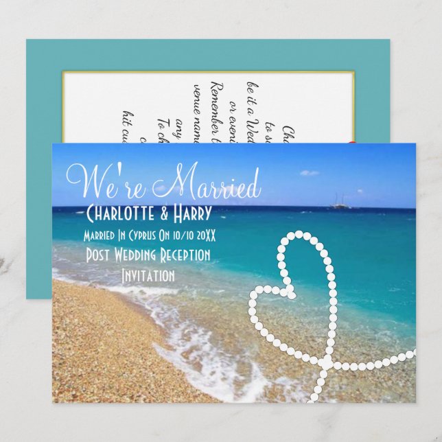 Invitation Fête de Réception de Mariage Après-Mariage Scène d (Devant / Derrière)