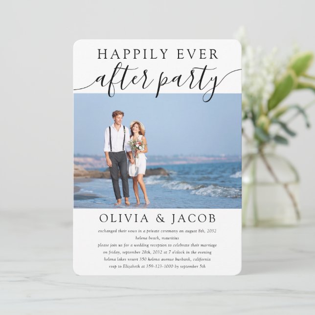 Invitation Fête de réception de mariage pour toujours heureux (Debout devant)