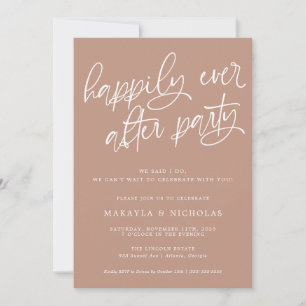 Invitation Fête de réception de mariage rose heureuse pour to